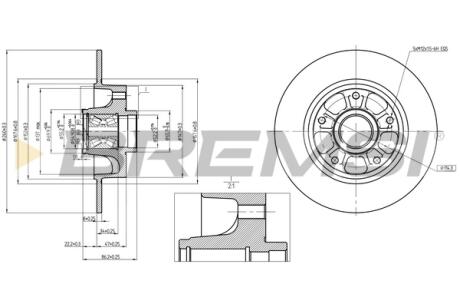 Гальмівний диск зад.Fluence/Megane (10-21) BREMSI CD7730S