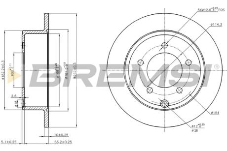 Гальмівний диск зад. AVENGER/COMPASS/PATRIOT 2.0-2.7 06- (262x10mm) BREMSI CD7762S