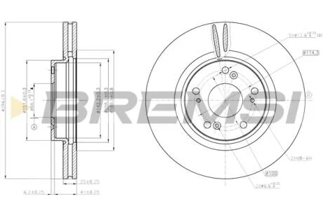 Гальмівний диск перед. ACCORD VIII/INSIGNIA A 2.0-2.4 08- (296x25mm) BREMSI CD7775V