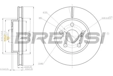 Гальмівний диск пер. Prius 03-09 BREMSI CD7886V