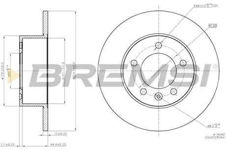 Тормозной диск зад. Master/Movano 10- (305x12) BREMSI CD7975S