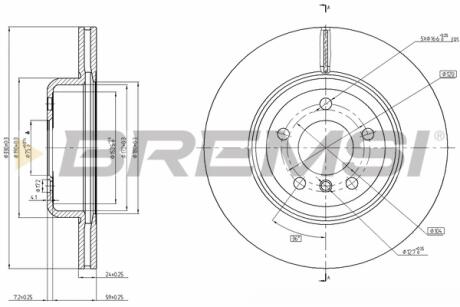 Гальмівний диск перед. F10/F11 (09-21) BREMSI CD8039V