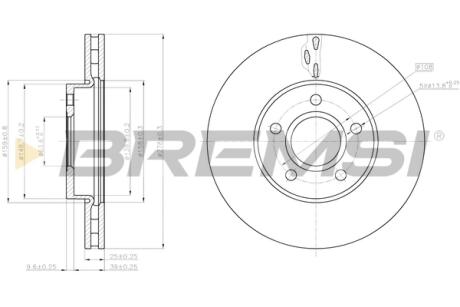Гальмівний диск Focus/Focus C-Max/S40 BREMSI CD8062V