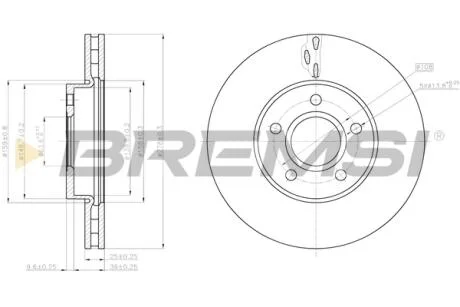 Гальмівний диск Focus/Focus C-Max/S40 BREMSI CD8062V