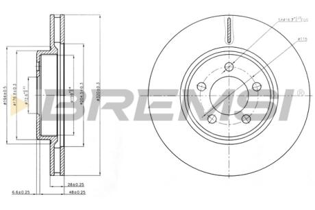 Гальмівний диск пер. Chrysler 300C 04- BREMSI CD8065V