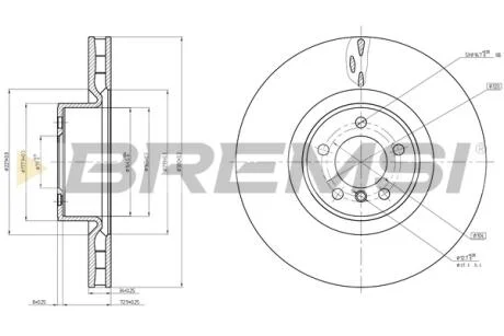 Гальмівний диск пер. Range Rover III 02-12 BREMSI CD8086V