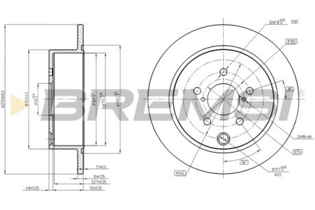 Гальмівний диск зад. Subaru Forester 12- BREMSI CD8211S