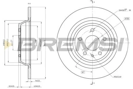 Гальмівний диск зад. Ford Mondeo 12- BREMSI CD8338S