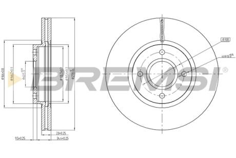 Гальмівний диск пер. Ford Fiesta VI 08- BREMSI CD8461V