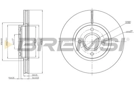Гальмівний диск пер. Ford Fiesta VI 08- BREMSI CD8461V