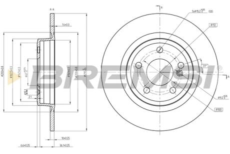 Гальмівний диск зад. MB A-class/B-class 12-18 BREMSI CD8486S