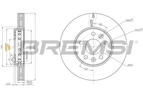Гальмівний диск перед. Trafic/Vivaro 14- (296mm) BREMSI CD8507V