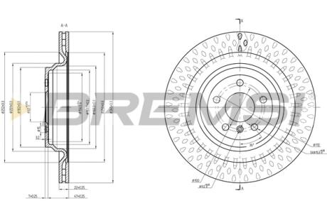 Гальмівний диск зад. MB M-CLASS W166 11-15 BREMSI CD8630V