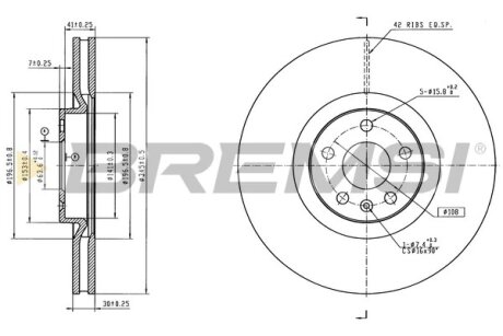 Гальмівний диск пер. RX 3/Rav 4 12- BREMSI CD8645V