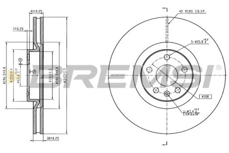 Гальмівний диск пер. RX 3/Rav 4 12- BREMSI CD8645V