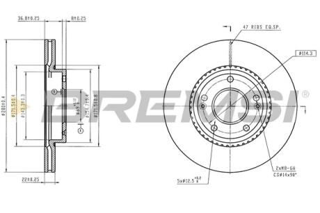 Гальмівний диск зад. BMW 7 (G11/G12) 3.0 D 15-20 (300x20mm) BREMSI CD9042VLS