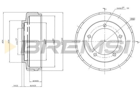 Тормозной барабан Transit V-184 R15 00- BREMSI CR5647