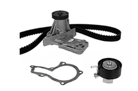 FORD К-кт (помпа+ремінь+ролик) C-MAX 1.6 10-19, FIESTA 1.6 13-, FOCUS 1.6 10-, KUGA 1.6 13- BUGATTI KBU10107B