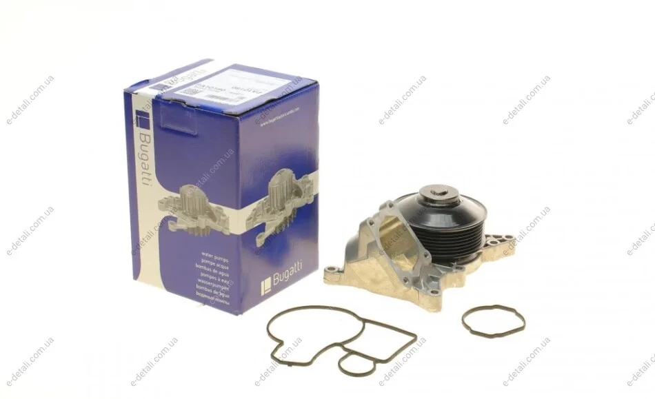 Помпа води BMW 5 (F10/F11)/7 (F01-04)/X5 (E70)/X6 (E71/E72) 2.0d-3.0d 09- (B/B) (6 лоп) (7 кан) M57/N57 BUGATTI PA10180 (фото 1)