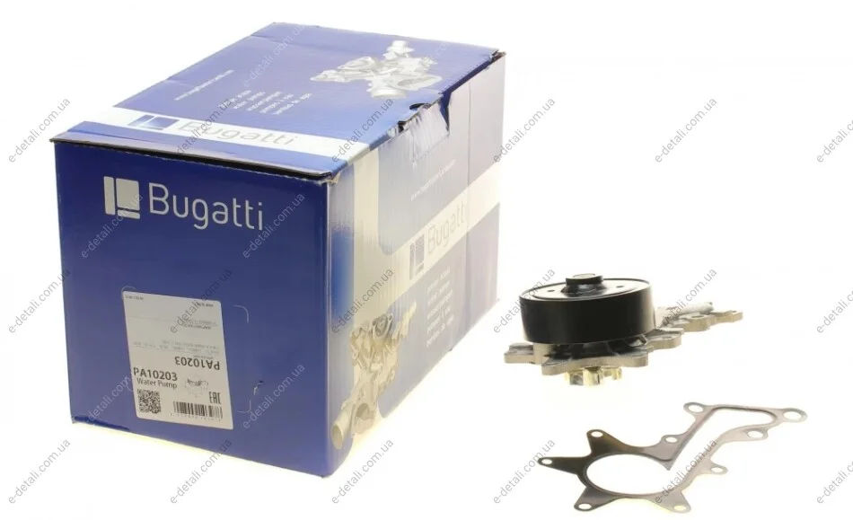 Помпа воды Toyota Corolla/Auris/Yaris/Urban Cruiser 1.3/1.33 07- (R/B) (6 лоп) BUGATTI PA10203 (фото 1)