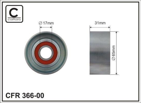 Ролик паска приводного hyundai sonata v(nf) 2.4 05- (65x17x29,5 metal) CAFFARO 36600