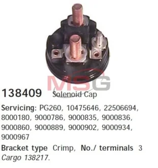 Крышка втягивающего реле CARGO 138409