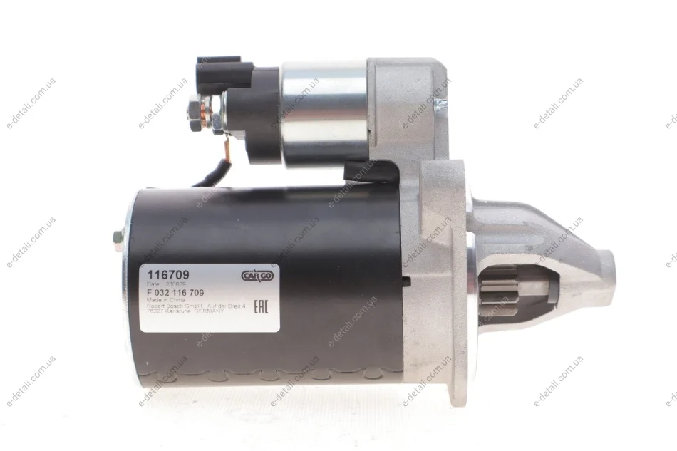 Стартер Hyundai Elantra V/VI/i40/Kia Cerato II/III/Rio III 1.4/1.6 09- (12V/0.85kw) (z=10) = 116709 CARGO F032116709 (фото 1)