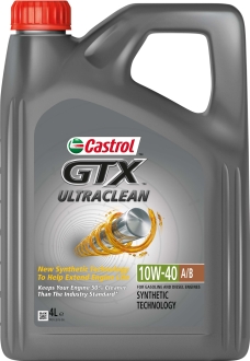 Масло моторное GTX 10W-40 4л CASTROL 10W40 GTX A3B4 4L