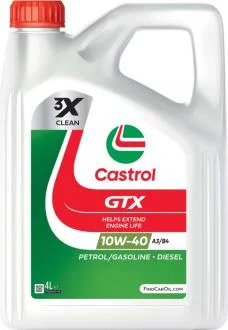 Масло ДВС 10W-40 Castrol GTX ULTRACLEAN API SP, ACEA A3/B4, RN 0700/RN 0710, 4л, CASTROL 15F8FD