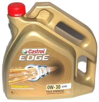 4л EDGE Titanium 0W-30 A3/B4 олива синт. ACEA A3/B3, A3/B4, API SL/CF, BMW Longlife-01, MB-Approval 229.3/229.5, VW502 00/505 00 CASTROL EDG0334-4X4