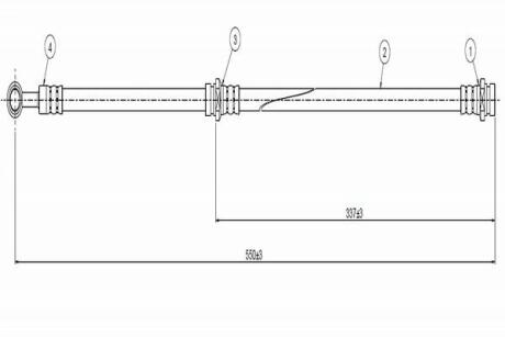 NISSAN шланг гальмівний передній Sunny -86, Cherry -86 Cavo C800 393A