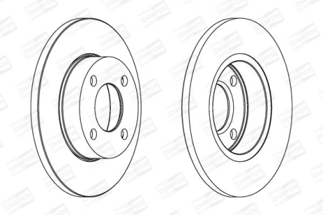 VW диск гальмівний передн.Audi 80,100 76-91 CHAMPION 561238CH