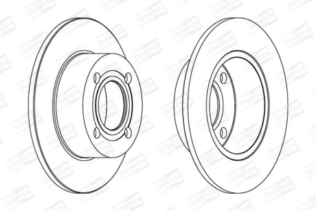 VW диск гальмівний задн. 10mm Audi 80/100 82-96 CHAMPION 561312CH