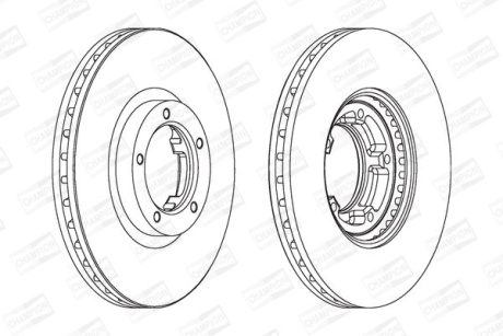 FORD диск гальмівний передн.(вент.)Transit 91-(254*24) CHAMPION 561624CH