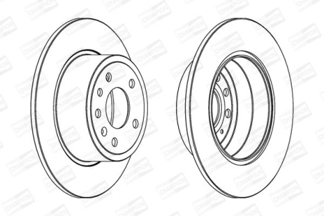 Диск тормозной задний (кратно 2) Opel/Vauxhall Vectra CHAMPION 561962CH (фото 1)