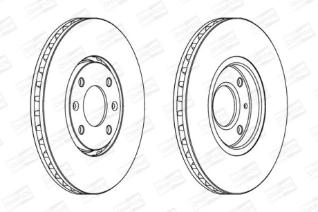 PEUGEOT диск гальмівний передній 406,Citroen Xantia 95- CHAMPION 562019CH (фото 1)
