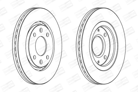 PEUGEOT гальмівний диск передн. 406 1.6/2.1TD 95- CHAMPION 562027CH