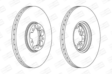 Диск тормозной передний (кратно 2) Ford Transit (00-06) CHAMPION 562140CH