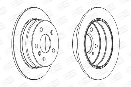 Диск гальмівний задній 2) MB A-Class (W169) (04-12), B-Class Sports Tourer (W245) (05-11) CHAMPION 562274CH