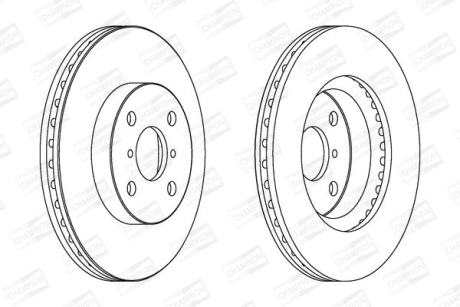 Диск гальмівний передній (кратно 2) Toyota Yaris (10-) CHAMPION 562421CH