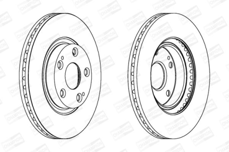 Диск тормозной передний (кратно 2) Toyota Auris (06-12), Avensis (03-08), Corolla (03-09) CHAMPION 562430CH