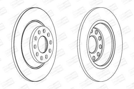 Диск гальмівний задній 2) Audi A6 C6 (4F2) (04-11), A6 C6 Avant (4F5) (04-11) CHAMPION 562438CH