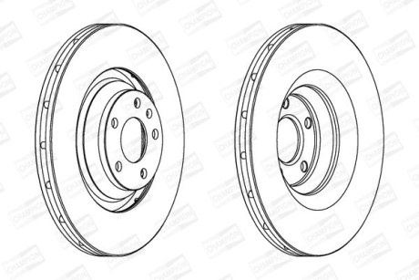 Диск тормозной передний Audi A6 Allroad C6 (4FH) (06-11), A6 C6 (4F2) (04-11) CHAMPION 562506CH-1