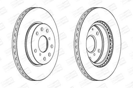 Диск тормозной передний (кратно 2) Fiat Sedici (06-14)/Suzuki SX4 (06-), Vitara (LY) (15-) CHAMPION 562534CH