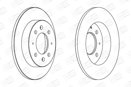 Диск гальмівний задній 2) Kia Cerato CHAMPION 562788CH