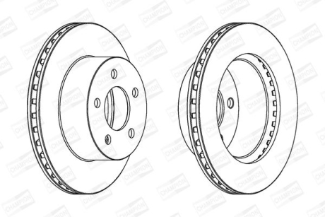 JEEP диск гальмівний передній Cherokee,Grand Cherokee,Wrangler 84-07 CHAMPION 562802CH