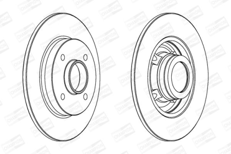 CITROEN диск гальмівний задн.C3,C4 Peugeot 207,307 CHAMPION 562938CH-1