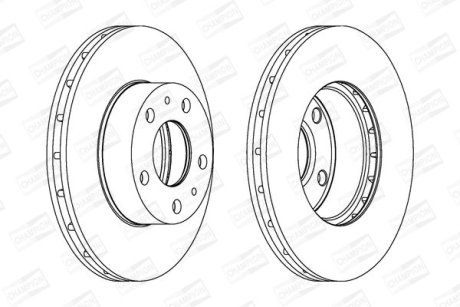 Диск гальмівний передній (кратно 2) Fiat Ducato CHAMPION 563026CH