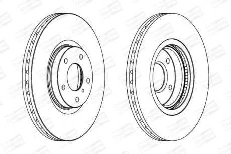 Диск тормозной передний (кратно 2) Nissan Murano CHAMPION 563032CH-1 (фото 1)