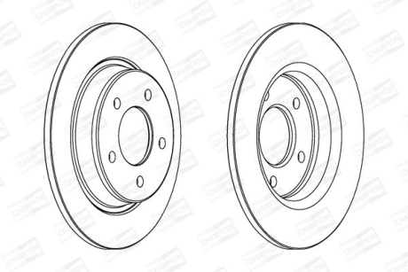 MAZDA диск гальмівний задн.&amp;quot;15&amp;quot; Mazda 3/5 1.8/2.0/2.3 CHAMPION 563043CH (фото 1)